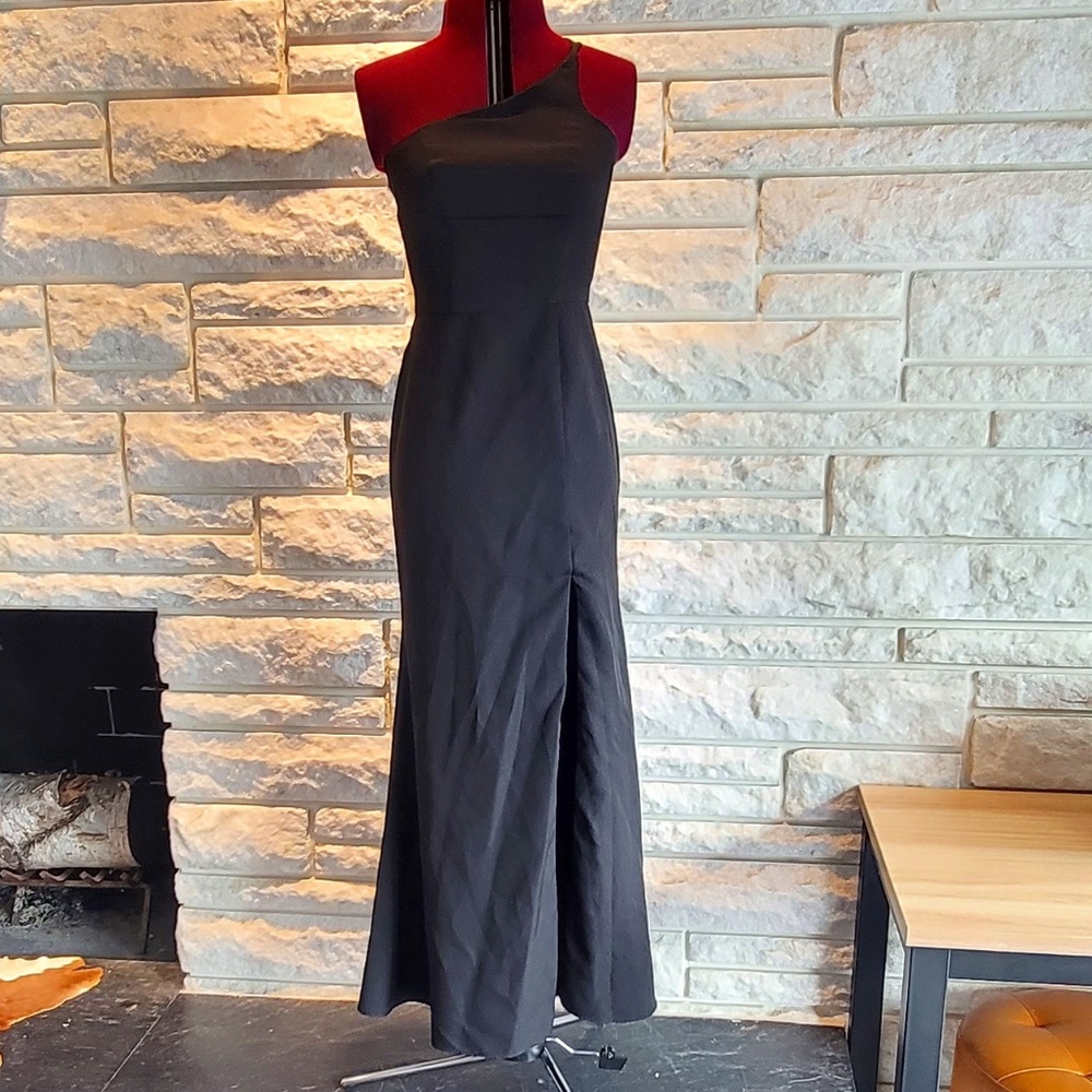 JJs House Floor Length One-Shoulder Gown